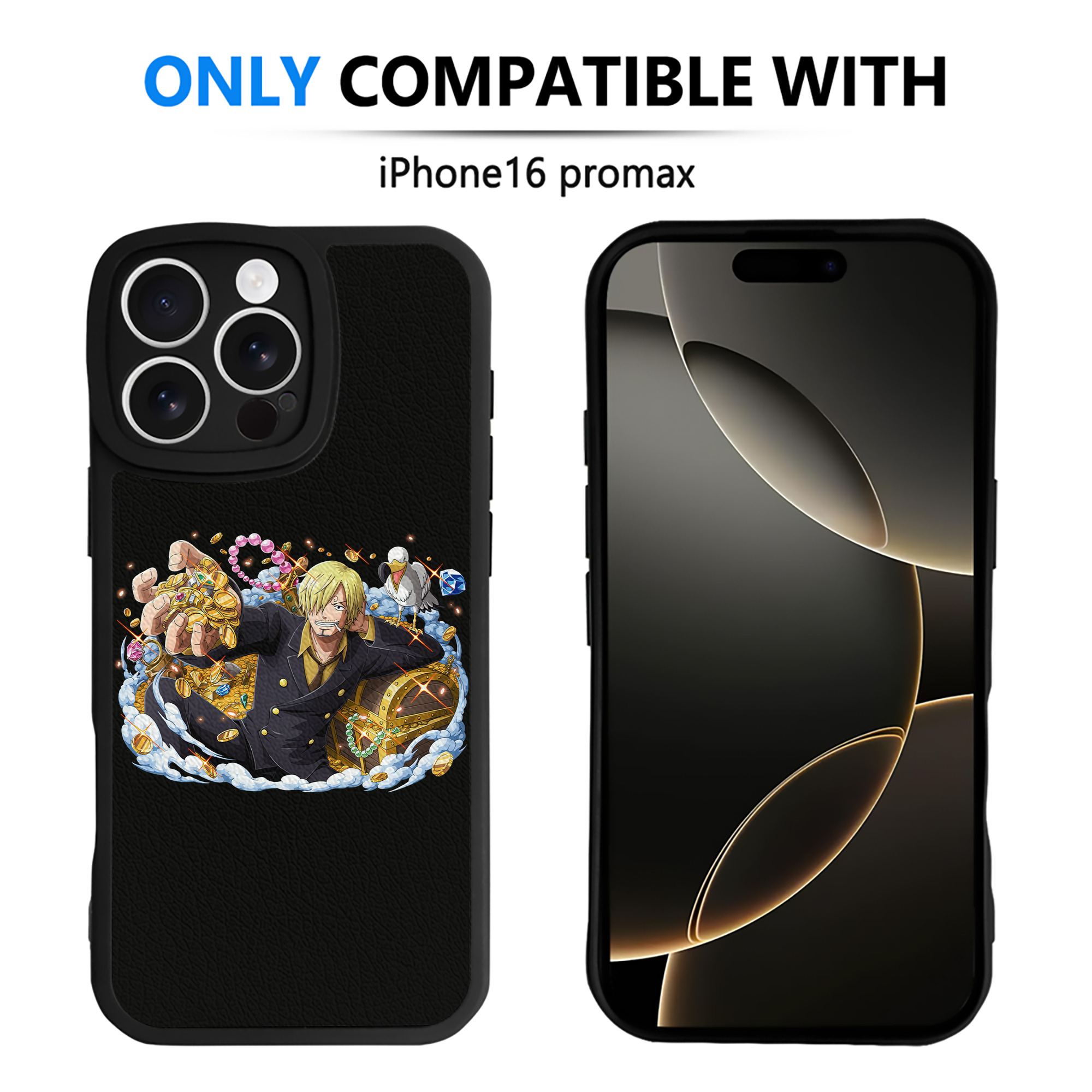 （画像用） ワンピース サンジ ONE PIECE Sanji 【iPhone 16シリーズ対応】シリコンスマホケース（レザー調） 材質：シリコン